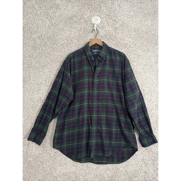 Ralph Lauren Other - Ralph Lauren Shirt Mens Large Green Plaid Long Sleeve Button‎ Down Vintage